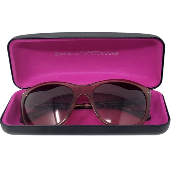 Diane Von Furstenberg Molly Sunglasses (DVF584S) 55-18-135 Brown with Hard Case main image 9